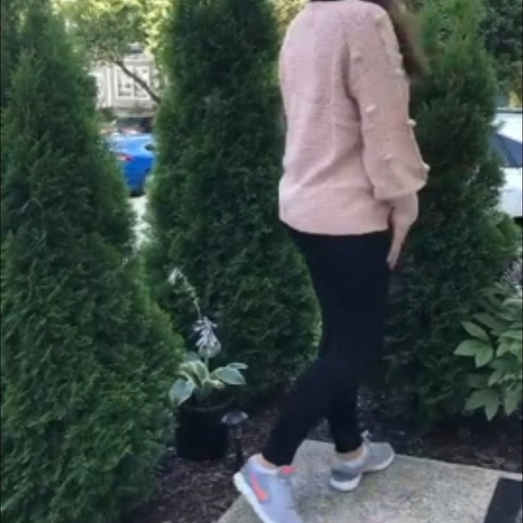 Simplee Crewneck Oversized Chunky Knit Bobble Sleeve Sweater Tan Size S - Picture 3 of 10